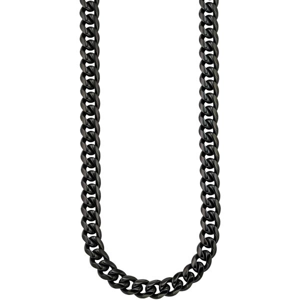Edelstahlkette Bruno Banani "Schmuck Geschenk Halsschmuck Halskette", Schwarz, Halsketten, Damen, Edelstahl, L: 55 B: 7Mm, Edelstahlkette, B:7Mm-image