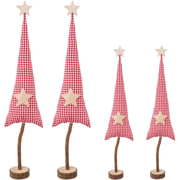 Dekobaum Creativ Deco "Weihnachtsdeko Rot", Rot, B:13Cm H:40Cm, Polyester, Dekofiguren, Aus Stoff In 2 GrößEn: 30X9 Cm, 40X13 Cm-image