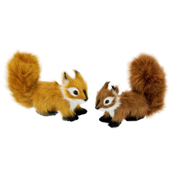 Dekofigur I.Ge.A. "Tierfigur Mini EichhöRnchen 2Er Set", Braun, B:10Cm H:6Cm, Polyester, Dekofiguren, Kunstfell Statue Ornamente Pelz PlüSchtier Wald-Pelztier Waldtier-image