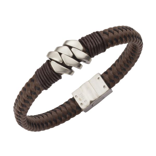Armband Zeeme "Leder Mit Edelstahlverschluß", Braun, ArmbäNder, Damen, 21Cm, Edelstahl, GläNzend, Armband-image