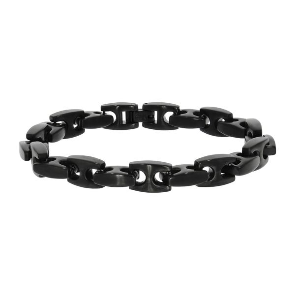 Armband Zeeme "Edelstahl Matt Glanz Schwarz 23,5Cm Lang", Schwarz, ArmbäNder, Herren, 23,5Cm, Edelstahl, GläNzend, Armband-image