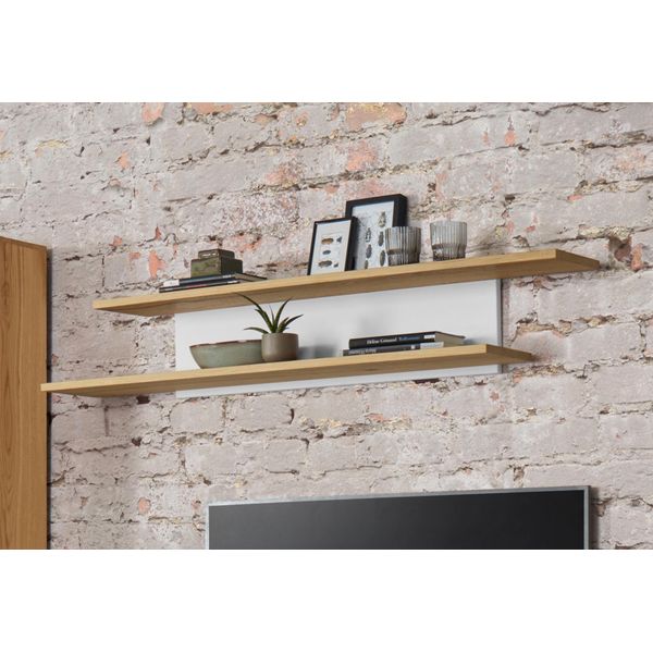 Wandboard Vogl MÖBelfabrik, Weiß (Altholzeiche, Weiß), B:124Cm H:25Cm T:24Cm, Regale, Wandboard, Breite 142 Cm-image