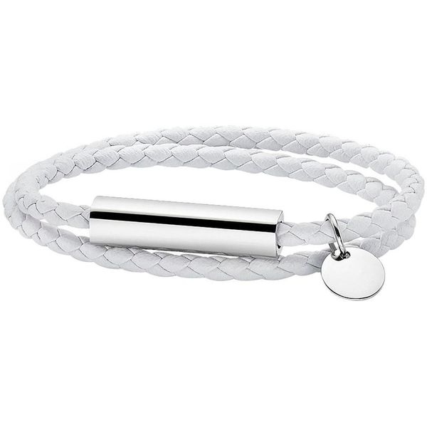 Armband "Schmuck Geschenk Armband Mikrofaserleder/Edelstahl", Silber (Edelstahlfarben, Weiß), Aniston Jewelry & Watches, ArmbäNder, Damen, 19Cm, Edelstahl Lederfaserstoff, Edelstahl, Lederfaserstoff, Armband-image