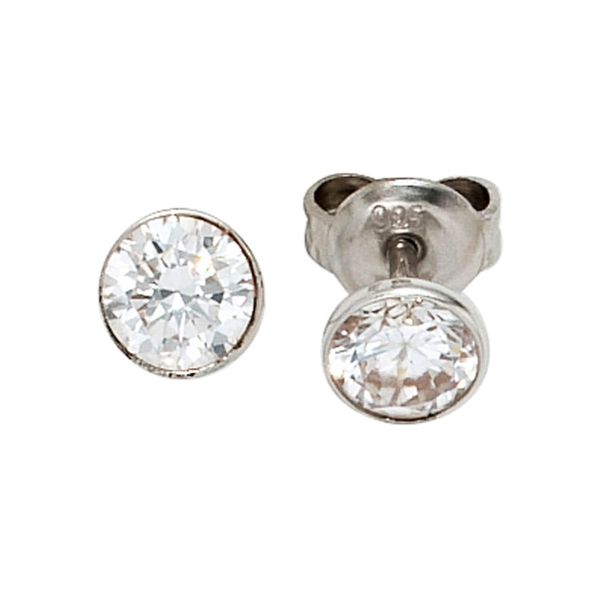 Paar Ohrstecker Jobo, Silber (Silber 925), Ohrringe, Damen, 5,5Mm, Silber 925 (Sterlingsilber), Rund 925 Silber Mit Zirkonia-image