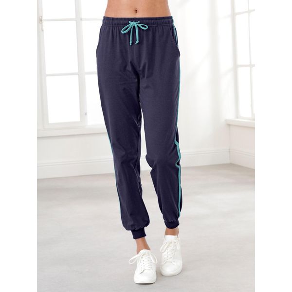 Schlupfhose, Damen, Gr. 48, NormalgrößEn, Blau (Nachtblau), 100% Baumwolle, Unifarben, Lang, Hosen Schlupfhose-image