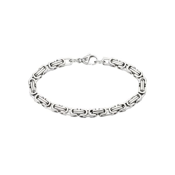 Edelstahlarmband Bruno Banani "Schmuck Geschenk Armkette KöNigskette 4-Kant-Optik Silber" Gr. 19, Silber (Edelstahlfarben), ArmbäNder, Herren, 19, Edelstahl, Edelstahlarmband-image
