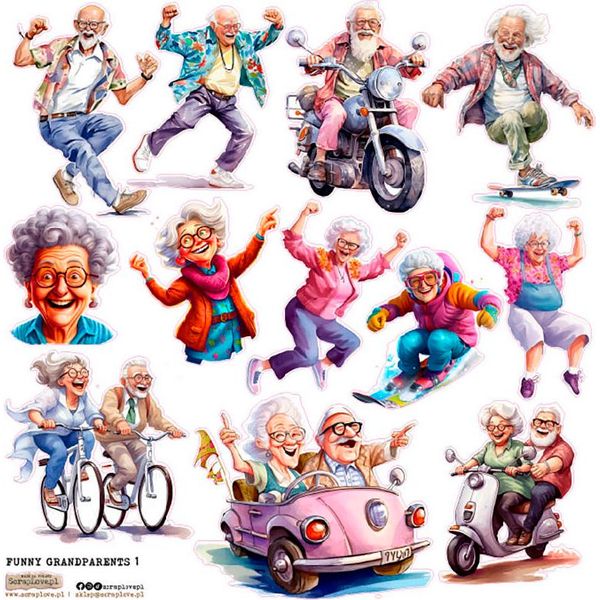 Aufkleber - Scraplove - Nonni Divertenti 1-image
