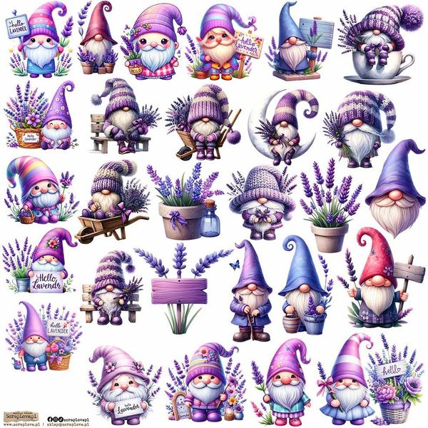 Aufkleber - Scraplove - Gnomi Lavanda - Gnomi Lavanda-image