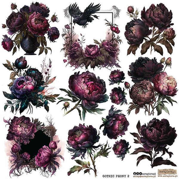 Aufkleber Adesivi Dekor - Scraplove - Peonie Gotiche-image