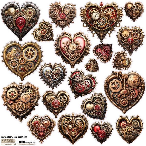 Aufkleber - Scraplove - Cuore Steampunk-image