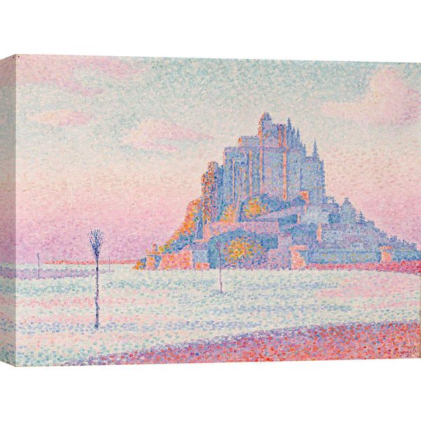 Stampa Su Tela - Paul Signac, Mont Saint-Michel, Sole Al Tramonto - 80X60 Cm-image