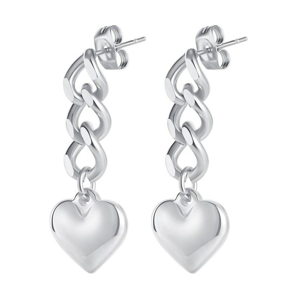Paar Ohrstecker Firetti "Schmuck Geschenk Ohrschmuck Herz", Silber (Edelstahlfarben), Ohrringe, Damen, Edelstahl-image