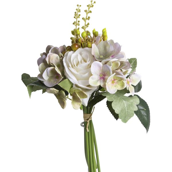 Kunstblume BOTANIC-HAUS "Rosen-Hortensienstrauß", Beige (Creme), B:18Cm H:28Cm T:18Cm Ø:18Cm, Kunststoff, Kunstpflanzen-image