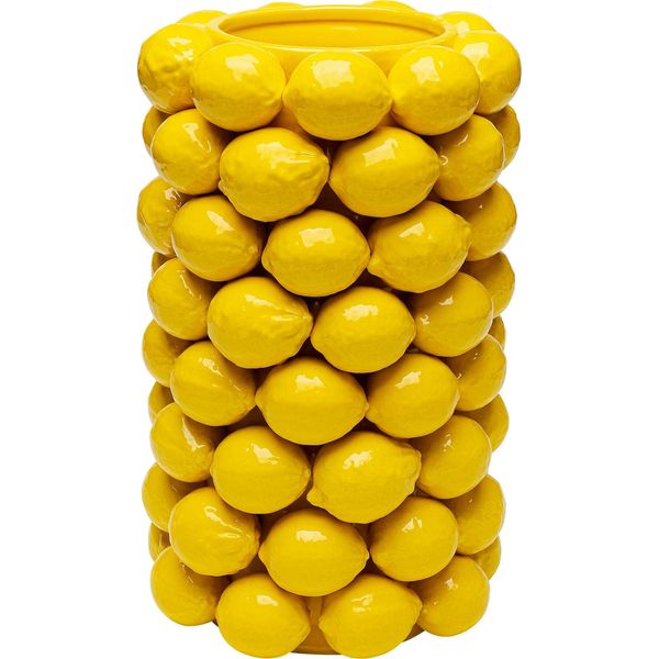 Tischvase Kare Design "Vase Lemon Juice", Gelb, B:26Cm H:43Cm T:26Cm, Porzellan, Vasen-image