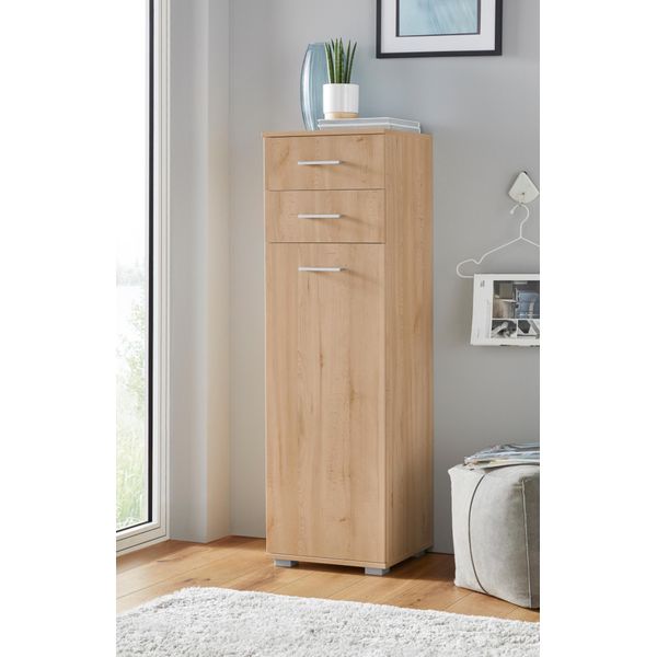 Kombikommode Priess, Braun (Edelbuchefarben), B:41Cm H:135Cm T:38Cm, Holzwerkstoff, Sideboards, Kombikommode-image