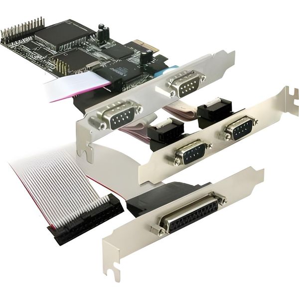 Delock 89177 Delock Pci Expr Card 4X D-Sub9 Ext + 1X D-Sub25 Ext +Lowp-image