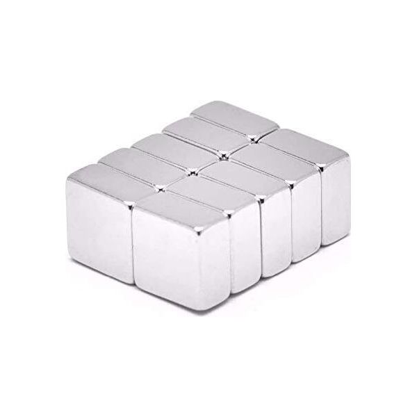 Magneti Al Neodimio - Cuboide Super Magnetico Autoadesivo 10X10X5 N52 5 Pezzi Lavagne Magnetiche In Vetro, Lavagna Magnetica, Lavagna Bianca, Lavagna, Bacheca, Frigorifero-image
