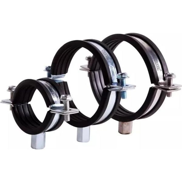 Morsetto Per Tubi A Vite Zincato Con Inserto In Gomma Morsetto A Due Bulloni 32-36 Mm 10 Pezzi-image