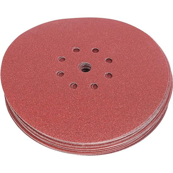 Dischi Abrasivi Velcrati 225 Mm 8 Fori Perforati P180 100 Pezzi-image