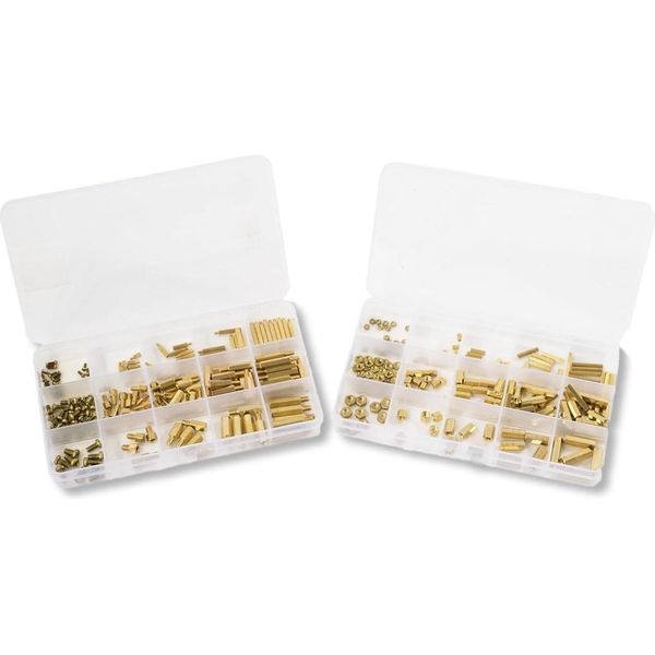 360 Pezzi M2 M3 M4 Maschio Femmina Esagonale In Ottone Distanziatore Manicotto Viti Dadi Assortimento-image