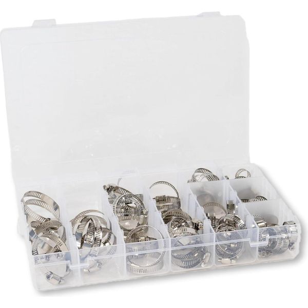 Set Di Fascette Stringitubo Da 80 Pezzi Assortimento Di Fascette Stringitubo 8 Dimensioni 8-44 Mm Acciaio Inox-image