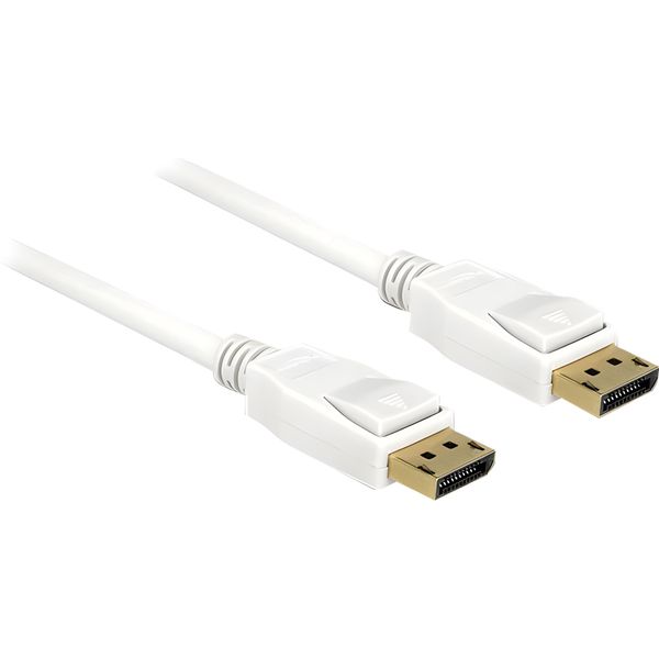 Delock 84879 Displayport Kabel Delock Dp -> Dp St/St 5.00M Weiß 4K-image