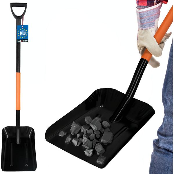 Kotarbau® Pala In Metallo Nero 27 Cm Pala Per Cenere Acciaio Verniciato A Polvere Pala Per Caminetto 128 Cm Pala Da Giardino Pala Grande Pala Per Carbone Pala Holstein Per Cenere E Carbone-image