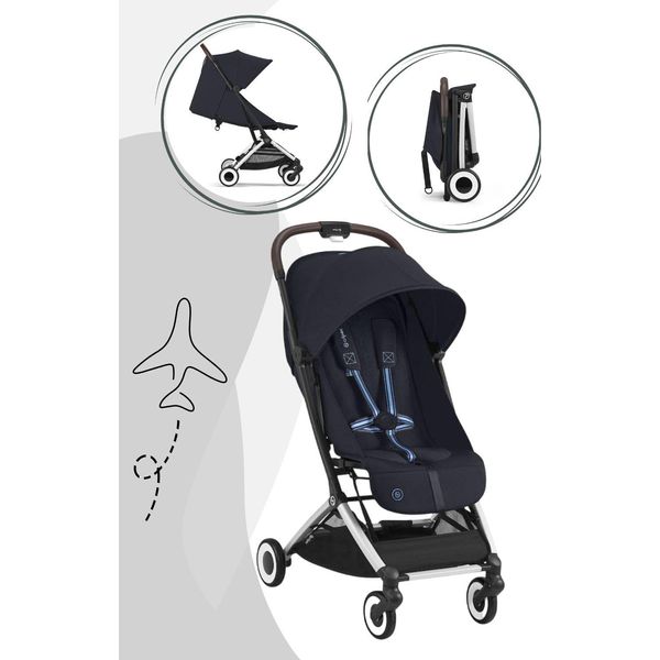 Cybex Orfeo Passeggino Da Viaggio Dalla Nascita A 4 Anni - Collezione 2025, Colore:Tela Bianco / Nero-image