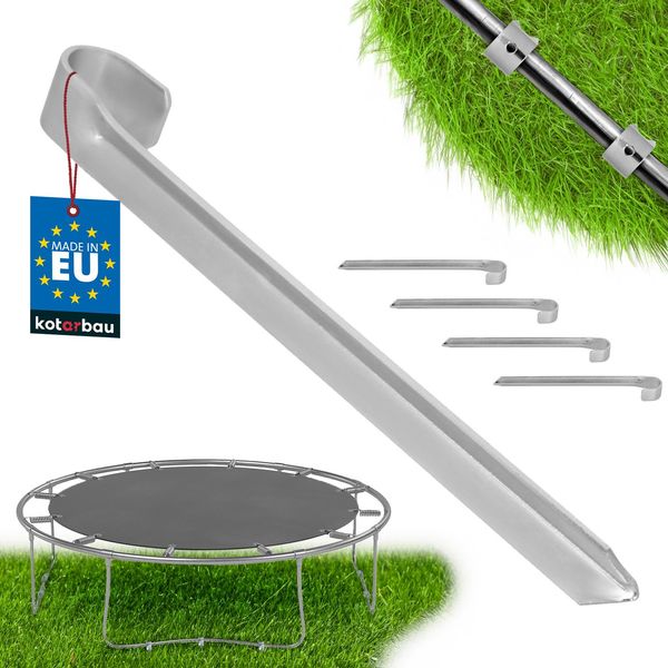 Kotarbau® 4 Pz. Ancoraggi A Terra Per Trampolino 43 Cm Ancoraggi A Terra Per Trampolini Galvanizzati Per Gazebo, Castello Gonfiabile, Trampolino, Picchetti A Terra, Picchetti A Terra, Chiodi A Terra In Acciaio Inox-image