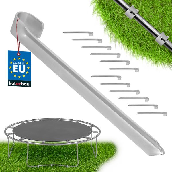 Kotarbau® 12 Pz. Ancoraggi A Terra Per Trampolino 43 Cm Ancoraggi A Terra Per Trampolini Zincati Per Gazebo, Castello Gonfiabile, Trampolino, Picchetti A Terra, Picchetti A Terra, Chiodi A Terra In Acciaio Inox-image