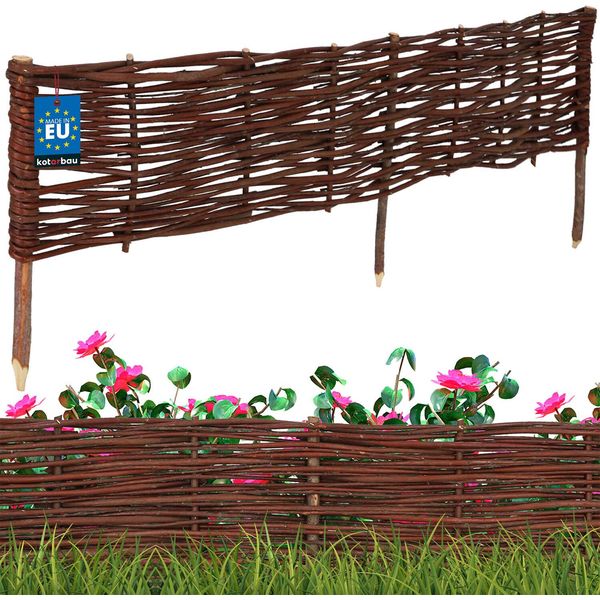 Kotarbau® Recinzione Per Letto In Vimini 120 X 20 Cm Recinzione Recinzione Per Letto Recinzione Per Letto A Innesto Recinzione Per Prato Recinzione Per Letto In Salice Recinzione Per Giardino Per Il Tamponamento Lavorazione Flessibile In Vimini-image
