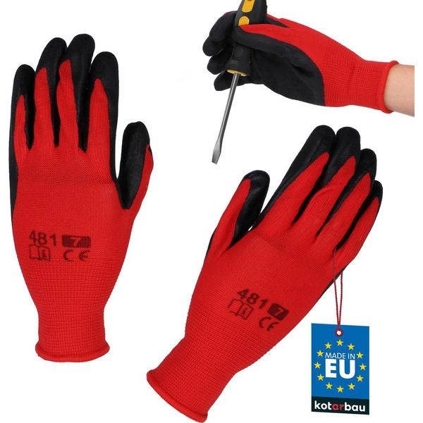Kotarbau® Guanti Da Lavoro Guanti Da Lavoro Antiscivolo Rivestiti In Lattice Taglia 7 Rosso Uomini Accessori Da Officina Guanti Da Giardinaggio Invernali Guanti Da Lavoro Da Donna-image