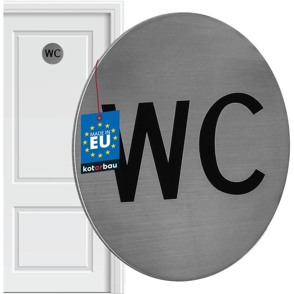 Kotarbau® Cartello Per Wc ⌀ 7 Cm In Acciaio Inox Cartello Per Ospiti In Argento Cartello Per Wc Decorativo Cartello Per Wc Cartello Per Wc Cartello Autoadesivo Rotondo Cartello Per Wc Adesivo Per Porta-image
