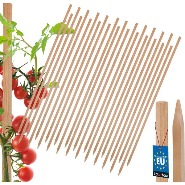 Kotarbau® Set Di 25 Paletti Per Pomodori Paletti Per Piante 120 Cm Paletto Di Legno Per Recinzione Paletto Di Legno Affilato Supporto Per Piante Paletto Di Legno Ausilio Per Arrampicata Paletti Per Piante In Legno Per Stabilizzazione Supporti Per Piante-image