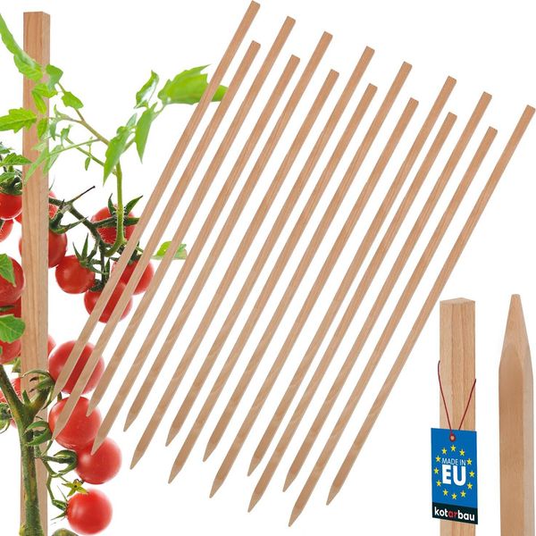 Kotarbau® Set Di 15 Paletti Per Pomodori Paletti Per Piante Da 50 Cm Paletto Di Legno Per Recinzione Paletto Di Legno Affilato Supporto Per Piante Paletto Di Legno Ausilio Per Arrampicata Paletti Per Piante In Legno Per Stabilizzazione Supporti Per Piante-image