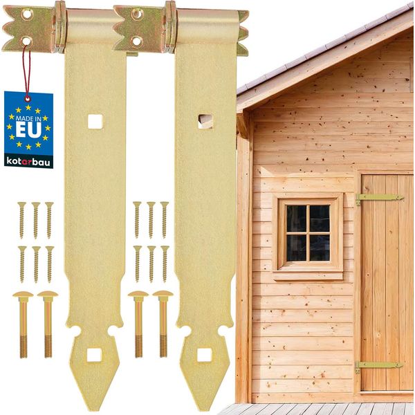 Kotarbau® Set Di 2 Cerniere Per Persiane Oro 400 Mm Cerniere A Croce Cerniera Per Porta In Acciaio Zincato Cerniera Per Porta In Legno Cerniera Per Persiana In Legno Cerniere Per Porte Pesanti Cerniera Ad Angolo Cerniere Per Porte Cerniera Per Persiane Con Morsetti Set-image