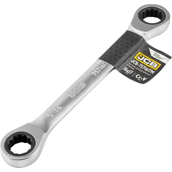 Jcb | Chiave Ad Anello A Cricchetto 16X17Mm, Chiave A Cricchetto A Doppio Anello-image