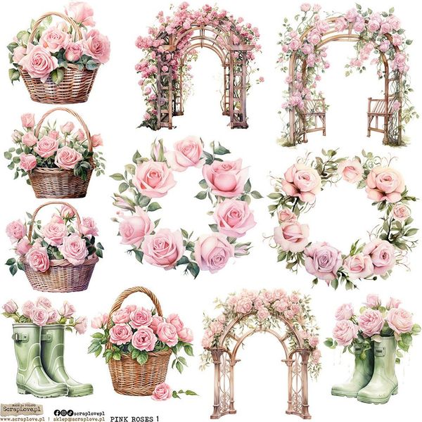 Stickers Adesivi Decorativi Scraplove - Rose Rosa 1-image