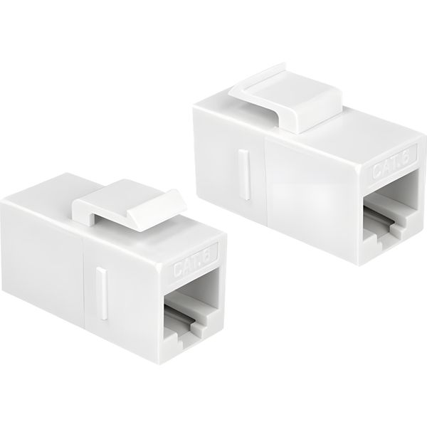 Delock 86379 Keystone Delock Modul RJ45 -> RJ45 Cat6 Utp Bu/Bu Weiß-image
