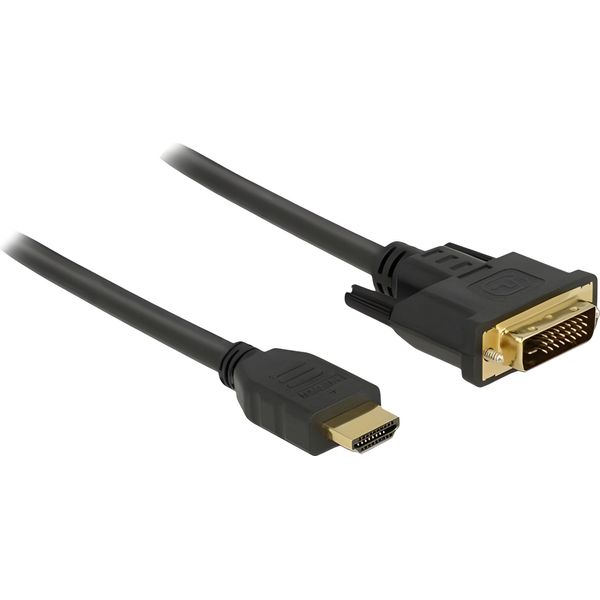 Delock 85653 Delock Kabel Hdmi > Dvi 24+1 Bidirektional 1.50M Schwarz-image