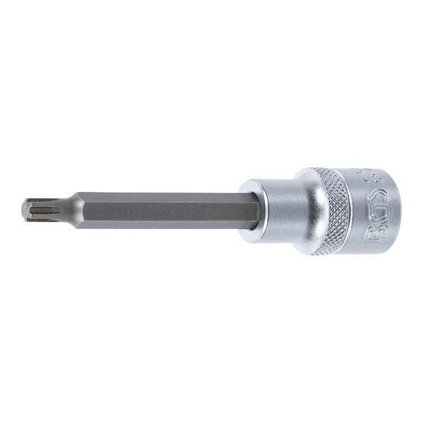 BGS Bit-Einsatz 4161, LäNge 100 Mm, Antrieb Innenvierkant 12,5 Mm (1/2"), Keil-Profil (FüR Ribe) M6 ; BGS Technic)-image
