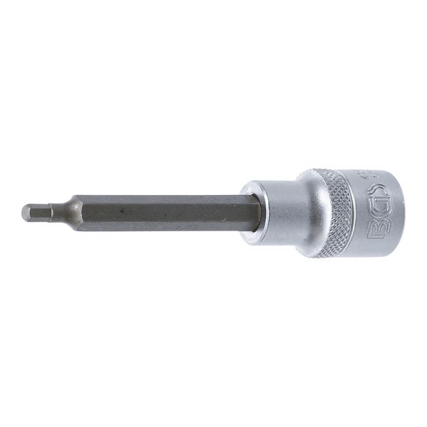 BGS Bit-Einsatz 4259, LäNge 100 Mm, Antrieb Innenvierkant 12,5 Mm (1/2"), Innensechskant 4 Mm ; BGS Technic)-image