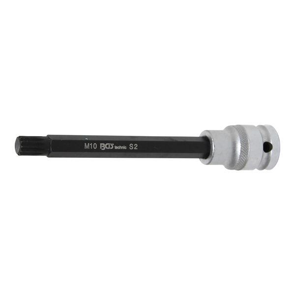 BGS Bit-Einsatz 5009, LäNge 140 Mm, Antrieb Innenvierkant 12,5 Mm (1/2"), Innenvielzahn (FüR Xzn) M10 ; BGS Technic)-image
