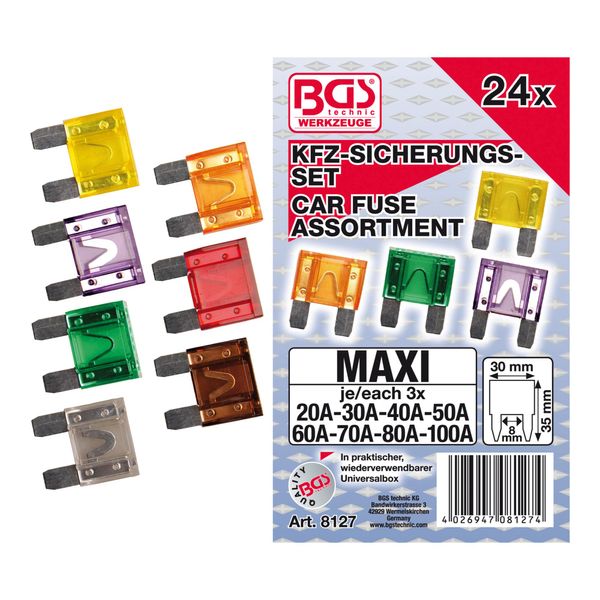 Bgs Kfz-Sicherungs-Sortiment 8127, Maxi, 24-Tlg. ; Bgs Technic)-image