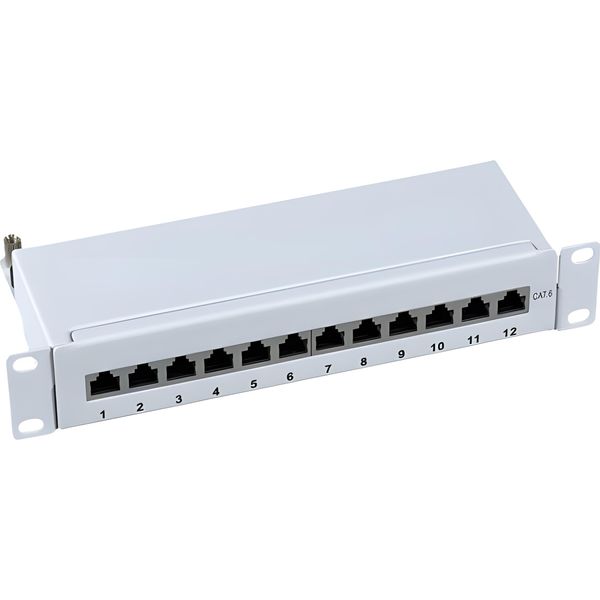 Efb 37736.12 Efb Mini-Patchpanel Stp 12Xrj45 Cat.6A,10" 1He,Grau"-image