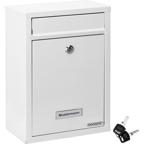 Monzana® Cassetta Postale Da Esterno Con Serratura Incl. 2 Chiavi Portatarghetta Nome Cassette Lettere Box Posta Da Muro Post Box Buca Portalettere-image