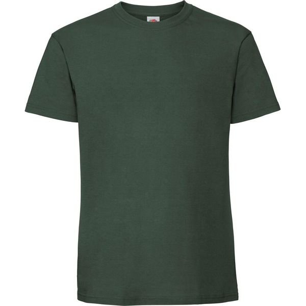 Maglietta Fruit Of The Loom Premium Uomo RW5974 (L) (Verde Bottiglia)-image