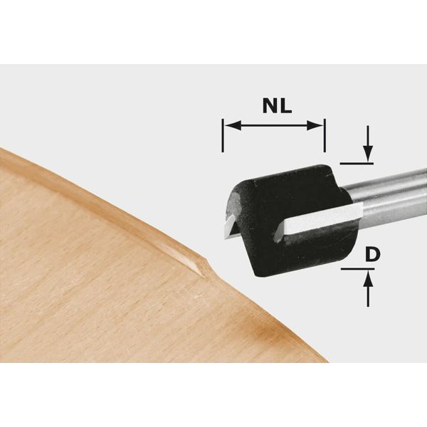 Festool Hw D 19/16 S8 Ofk 700 Fresa A Filo 19 X 16 X 46 X 8 Mm ( 491666 ) Per Fresa Of 1010, Of 1010 R, Fresa Per Bordi Ofk 700, Mfk 700-image