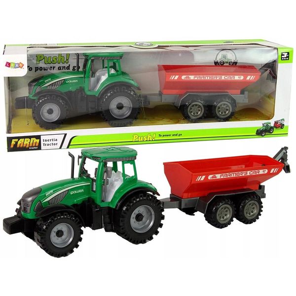 Trattore Verde Con Rimorchio Fractal Drive Rosso-image