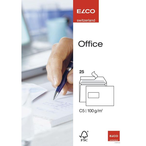 Elco 74473-12 Busta - C5, Adesiva Sensibile Alla Pressione, Con Finestra, Bianca, 25 Pezzi-image